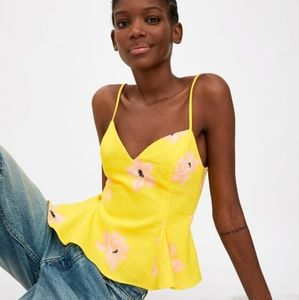 Zara printed rustic floral top